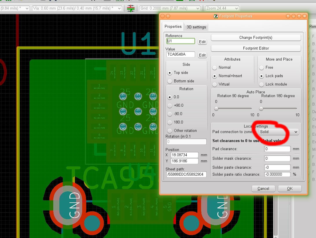 Thermal Via Connection to Ground Plane Layout KiCad.info Forums